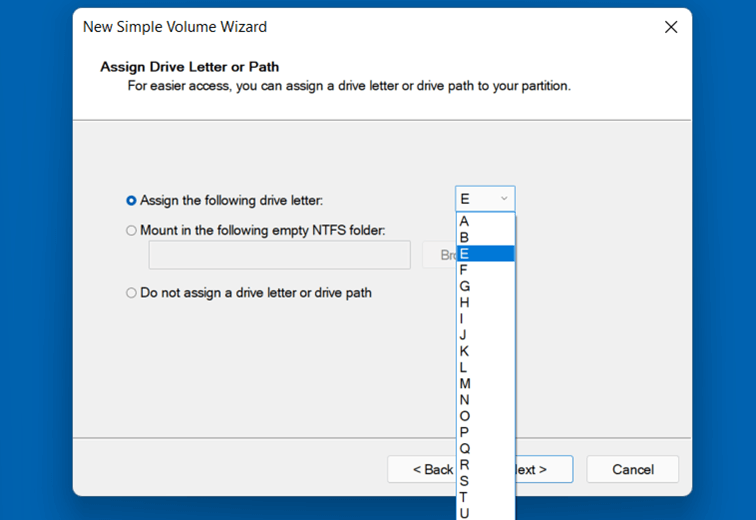 new simple volume wizard