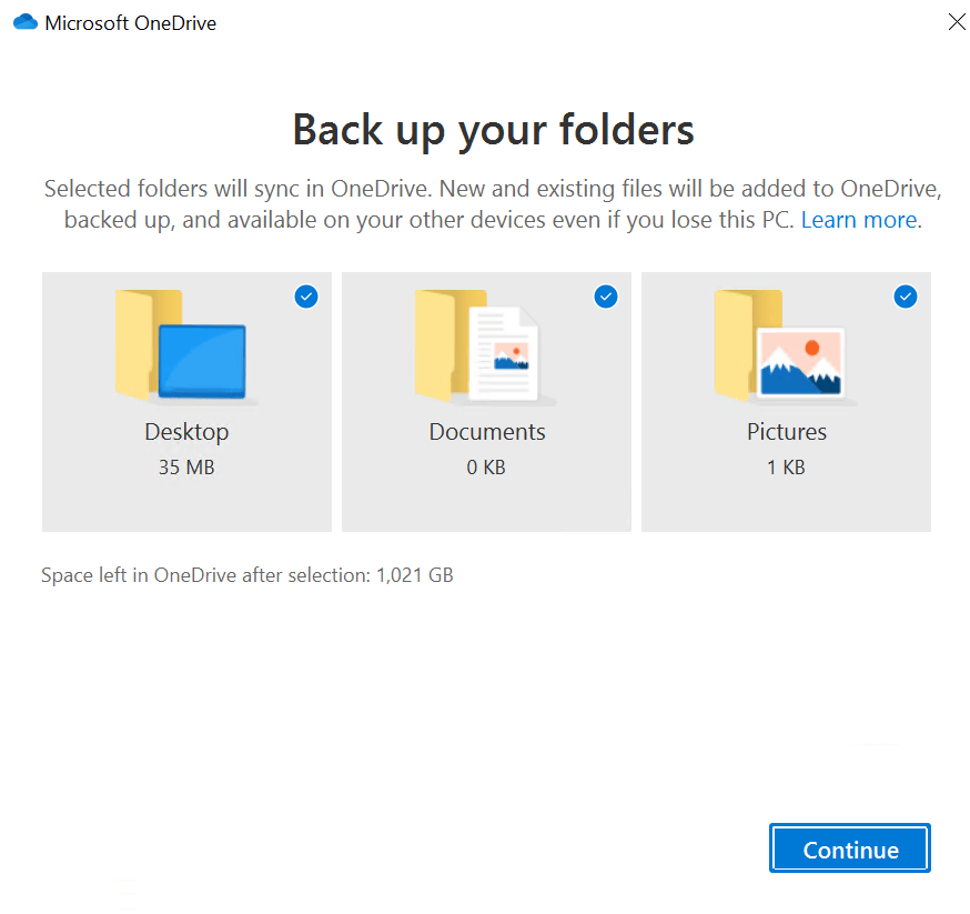 one drive backup