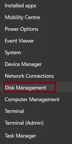 open disk management