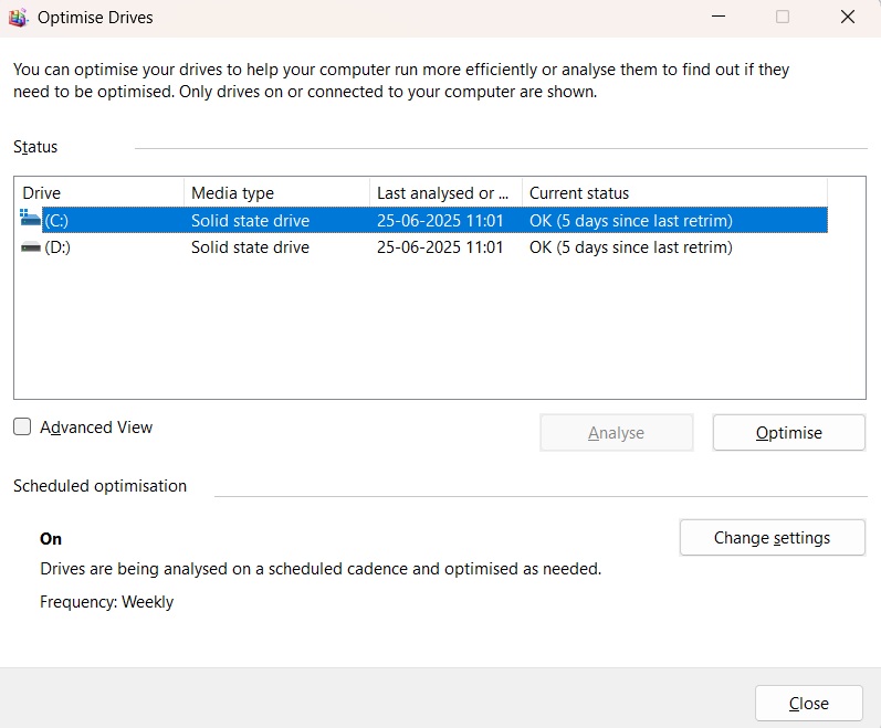 optimize disk fragmentation