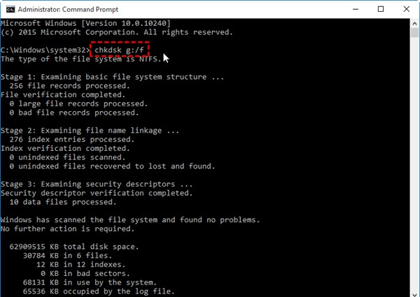 run chkdsk