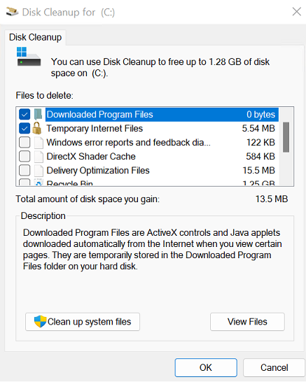 run disk cleanup