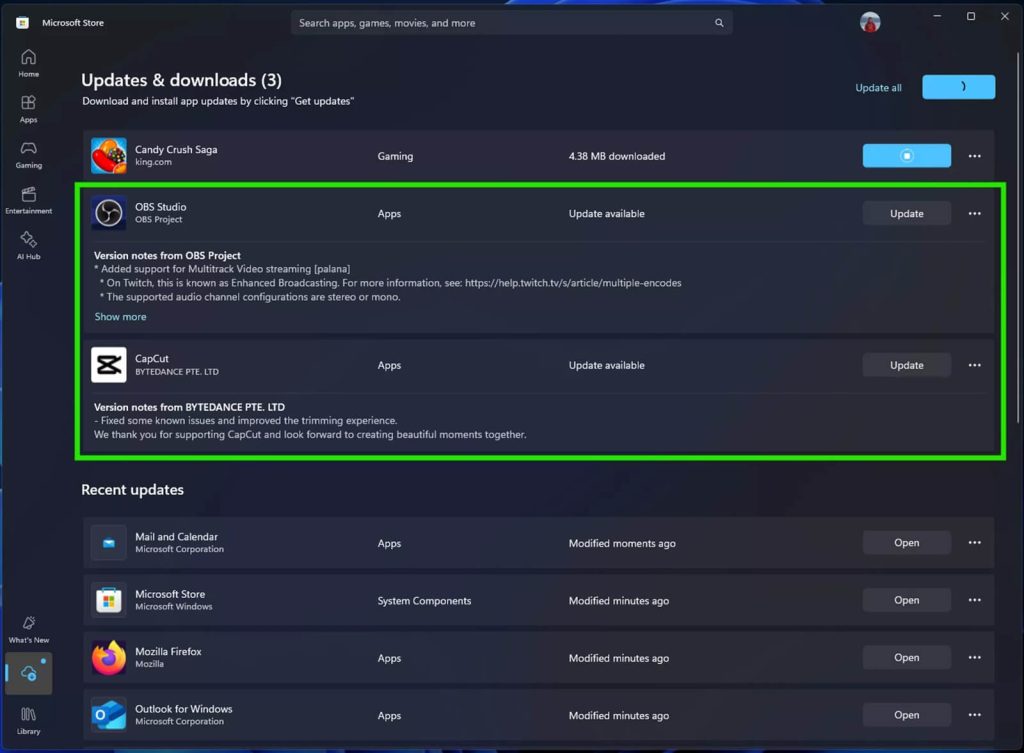 update apps