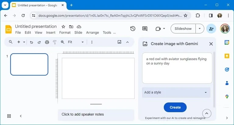 google slides with gemini
