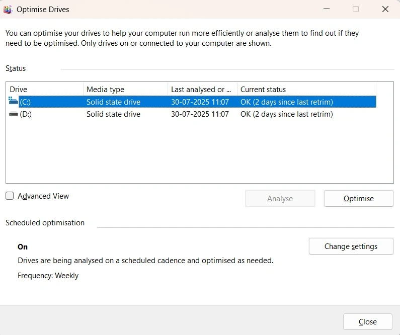optimize drive